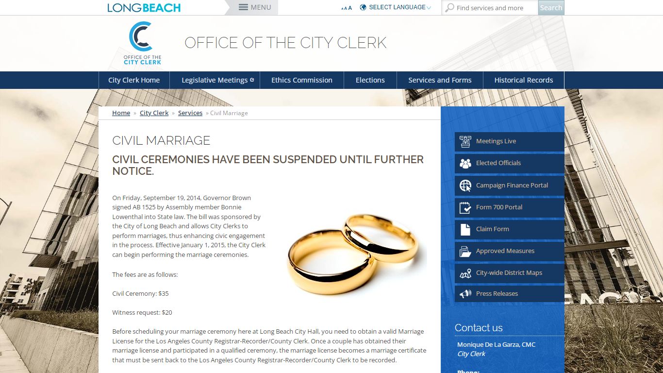 Civil Marriage - Long Beach, California